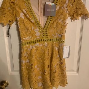 Misguided yellow lace romper
